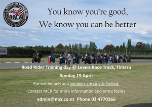 NEW DATE 20 September!! Road Rider Training Day - Pre-entries only