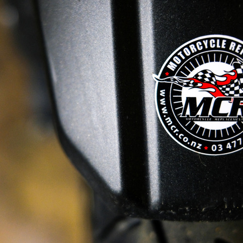 MCR Motorcycle Replacements Dunedin Detail MCR logo sticker