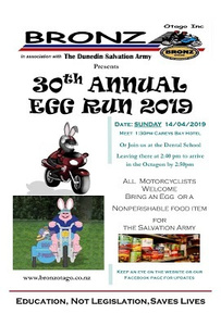 BRONZ Otago Easter Egg run. 1:30pm