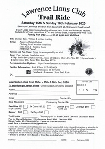 Lawrence Lions Trail Ride 15-16 Feb