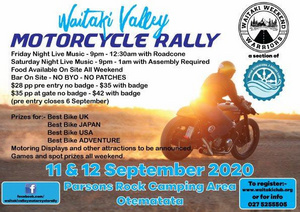 NEW DATE Waitaki Valley Rally Friday 16-Sunday 18 October
