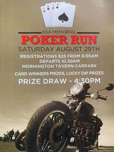 BSA Memorial Poker Run - Saturday 29 August