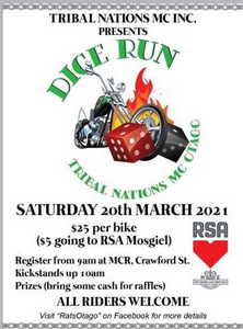 Tribal nations Dice Run Sat 20 March 2021