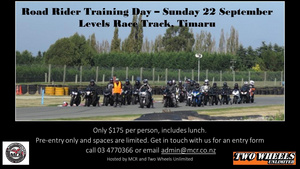 Sunday 22 September - MCR Road Rider Training day